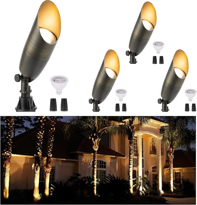 Brass Landscape Lighting - Low Voltage Outdoor Spotlights