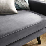 Engage Performance Velvet Loveseat, Gray