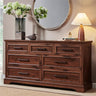 7 Drawer Dresser, 52" Farmhouse Chest of Drawers for Bedroom