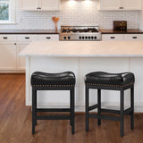 Bar Stools Set of 2 Counter Height Bar Stools Leather Saddle Stool Kitchen Stools