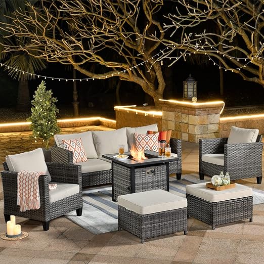 Back Outdoor Wicker Rattan Patio Sofa Sectional Set