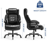 500lbs Big and Tall Office Chair Click2 Lumbar Support Ergonomic Executive Office Chair