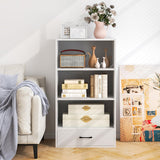 with Drawer, 48’’ Tall Floor Standing Organizer Display Storage Shelves with Anti-toppling