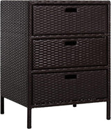 Outdoor Towel Cabinet, PE Rattan Pool Storage Organizer