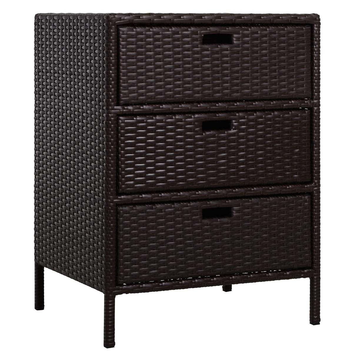 Outdoor Towel Cabinet, PE Rattan Pool Storage Organizer