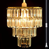 Plug in Modern Chandelier Faux Crystal Fixture Pendant,W10.25 X H11.5