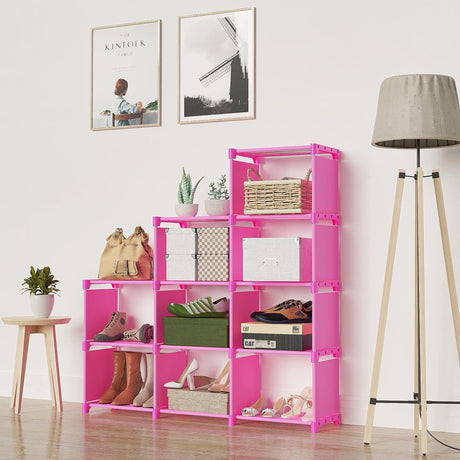 9-Cube DIY Adjustable Bookcase 30 Inch, Children's