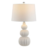 Lighting Collection Corina White Triple Gourd Ceramic 26-inch Bedroom Living Room