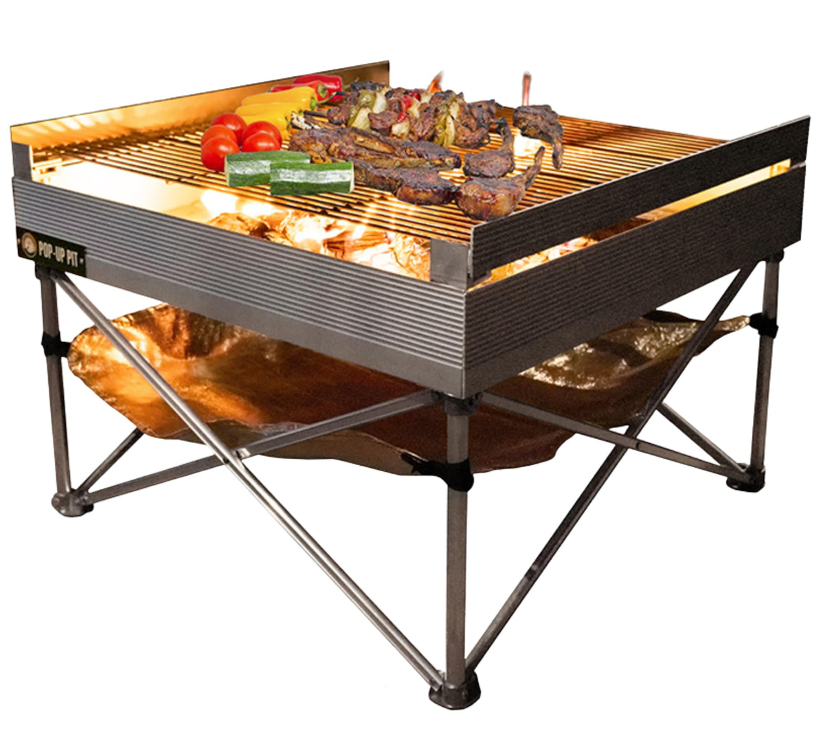 Fireside Outdoor Pop-Up Fire Pit - Portable Fire Pit, BBQ Grill, Charcoal Grill, Folding Fire Pit