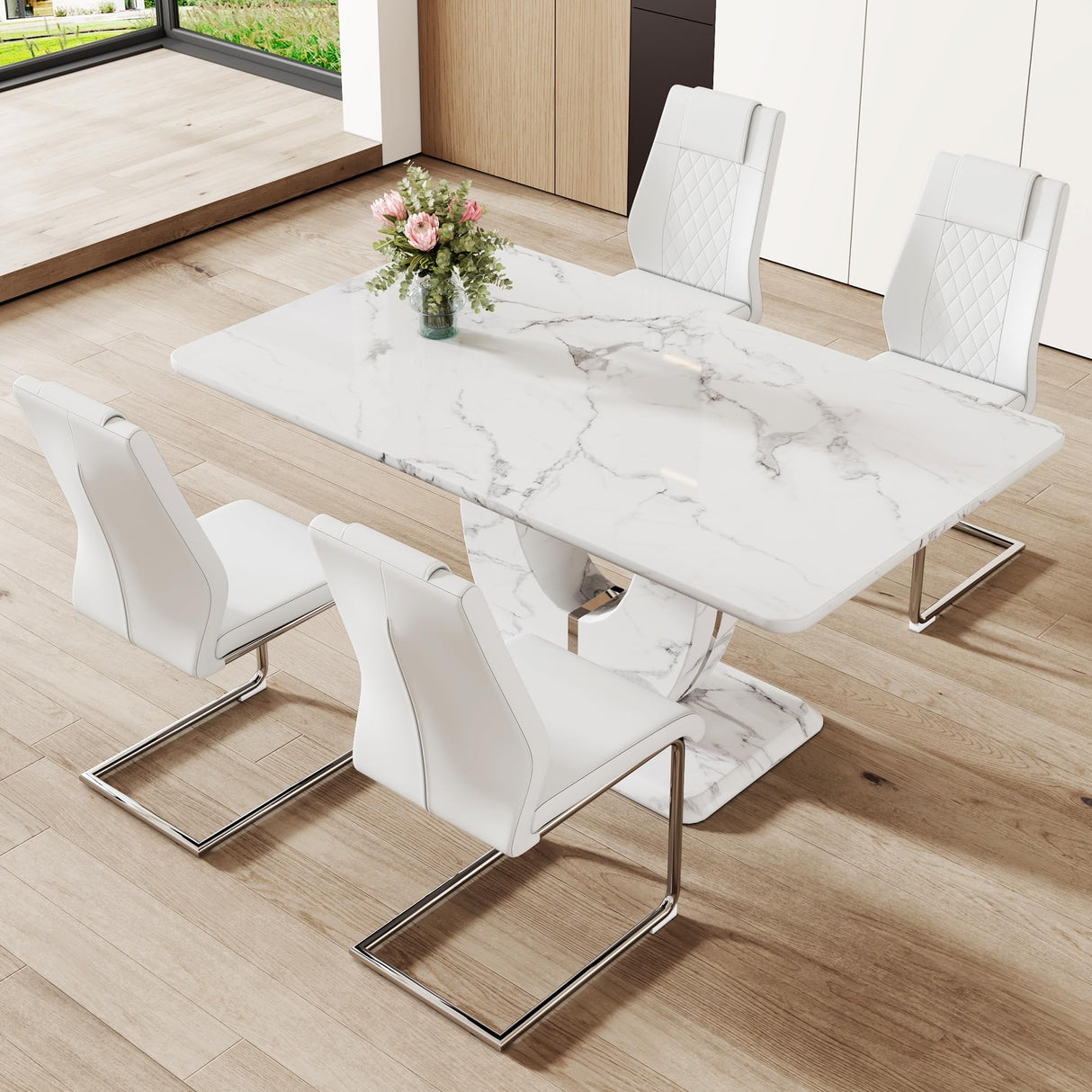 Emira Dining Table, Gray