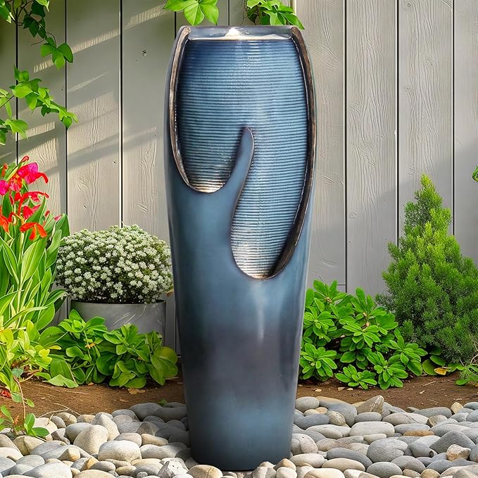 40” H Modern Outdoor Fountain - 4 Crocks Outdoor Garden Fountains