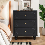 Dresser for Bedroom Set of 2, Mid Century Modern Chest of Drawers, Wood Storage Small Dresser Organizer for Bedroom Living Room Hallway Closet, Black