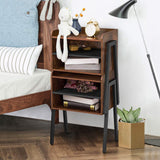 Nightstand Industrial Side End Table/Stackable Accent Furniture