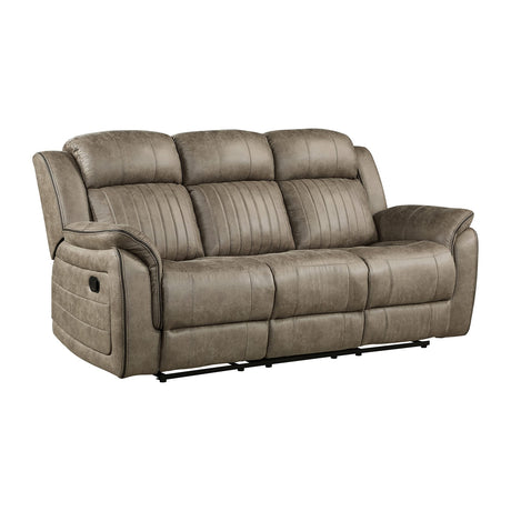 Perm Double Reclining Sofa, Sandy Brown