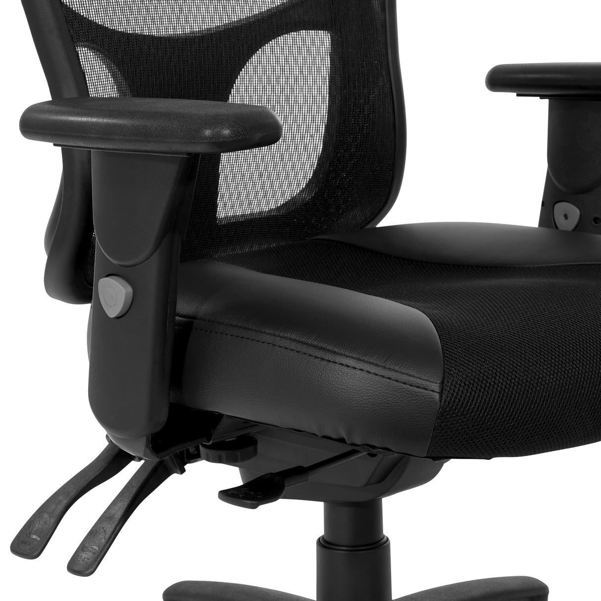 Breathable High Back Manager's Chair with Leather and Mesh Seat, Adjustable Height