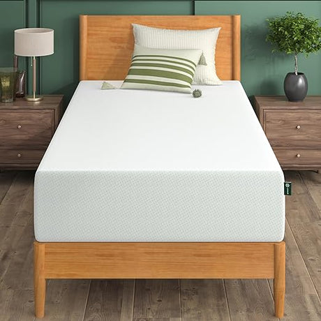 10 Inch Green Tea Memory Foam Mattress, King, Fiberglass Free, Patented Custom