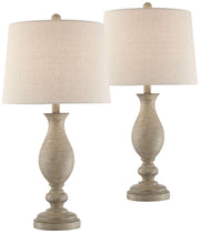 Serena Country Cottage Traditional Style Table Lamps 27.5" Tall Set of 2 Cream Beige