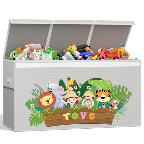 Toy Box for Kids, Collapsible Sturdy Toy Chest for Boys, Girls, Toy Storage Organizer Bins