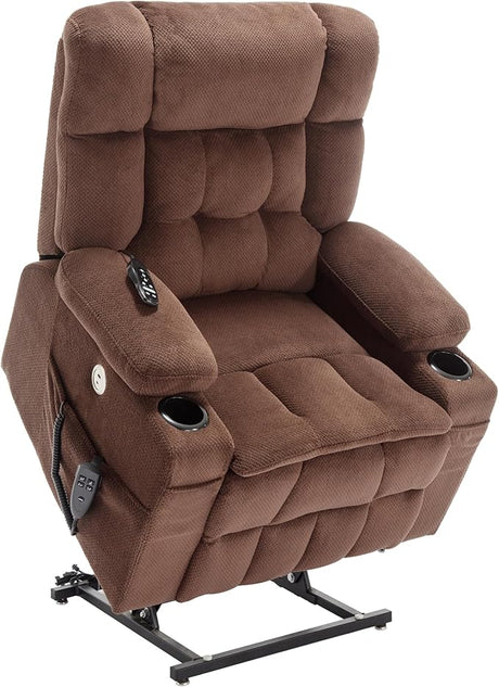 arge Dual Motor Power Lift Recliner Chair with Massage and Heat for Big and Tall, Lay Flat