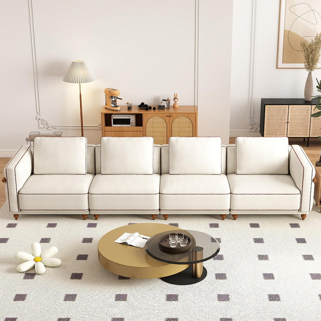 Modular Sectional Sofa,157.5" Luxury Cloud Sofa Sets with Ottoman