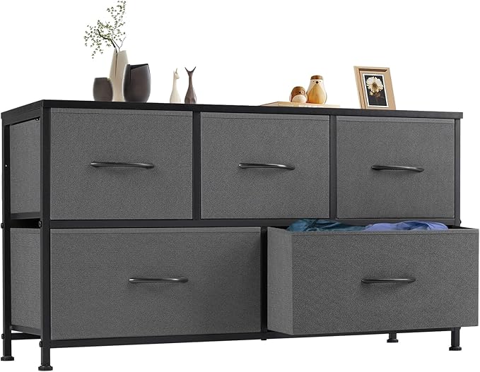 Dresser, Dresser for Bedroom Furniture, Storage Drawers, TV Stand Fabric Storage Tower