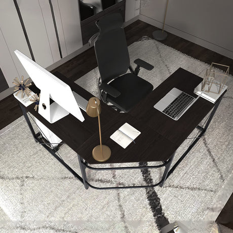 L Shaped Desk, Large L Shaped Computer Desk Office Desk, 59+59 inch L Shaped Gaming Desk with CPU Stand, Sturdy Corner Gaming Desk Writing Desk L Shaped Workstation Desks for Home Office Corner