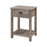 Farmhouse Square Side Accent Table Set-Living-Room Storage End Table