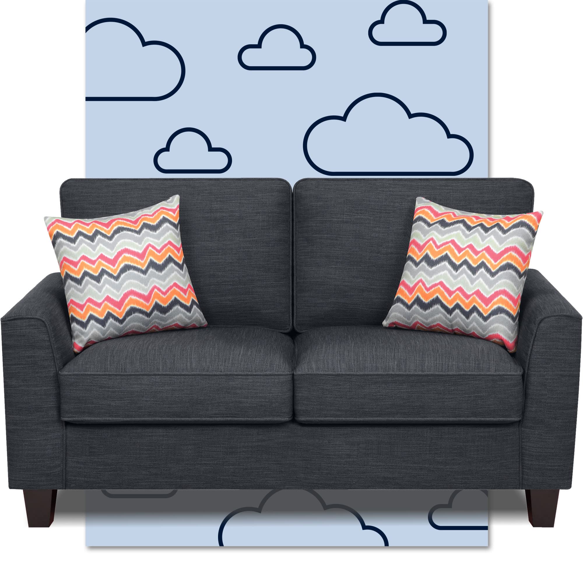Astoria Upholstered Sofas Flare Arm Fabric Living Room