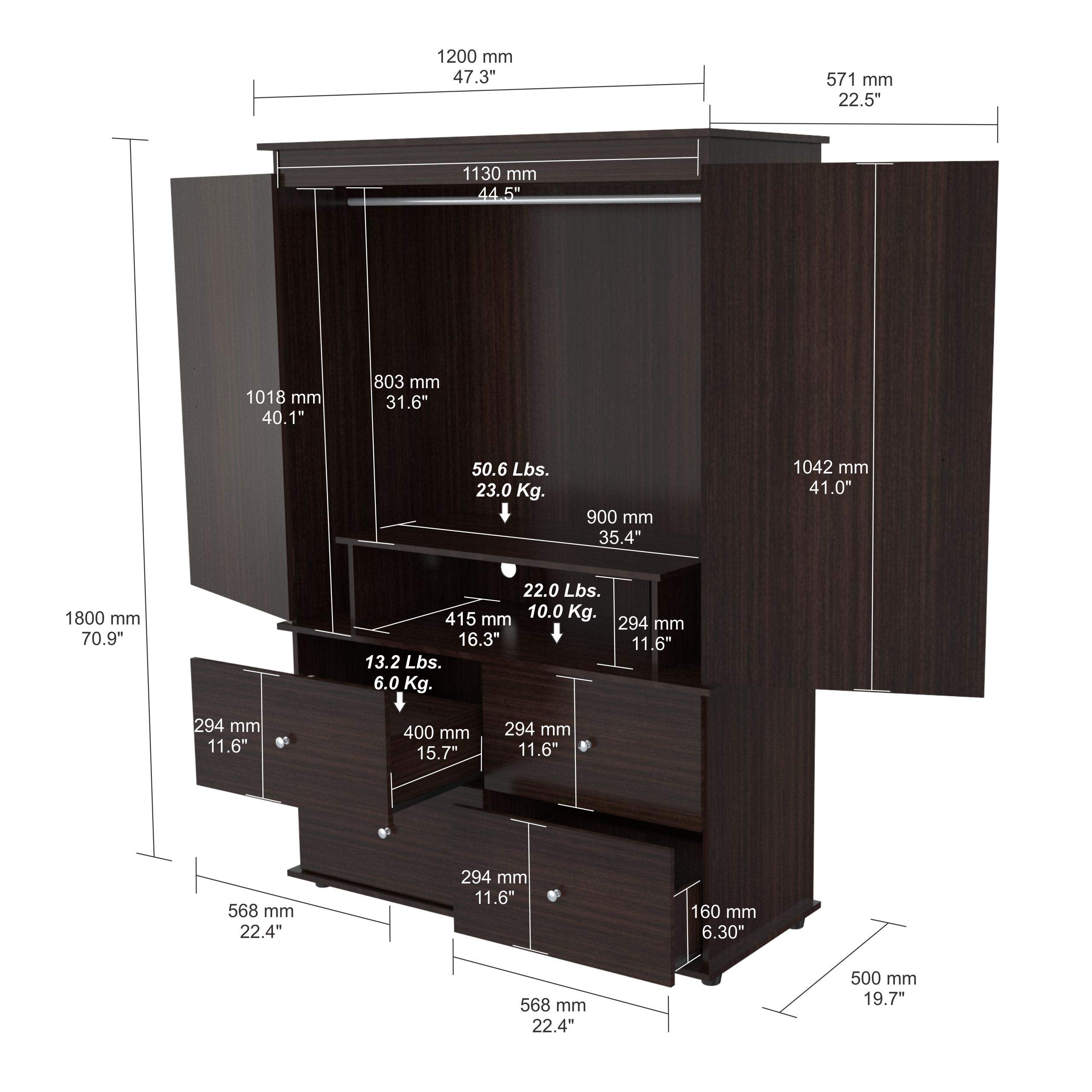 America Wood Armoire Audio/Video Combo, Espresso-wengue
