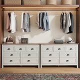 Farmhouse 7 Drawer Dresser for Bedroom, Antique Double Dresser & Chest