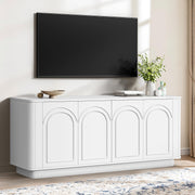 Modern Curved TV Stand for 75-80 Inch TVs with Storage