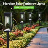 Solar Pathway Lights Outdoor 6 Pack, Over 12Hrs Solar Path Lights Outdoor