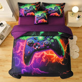 Twin Comforter Set with Sheets for Boys,6 Pcs Gamer Bedding Set