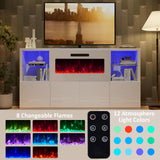 3 Piece Modern High Gloss Fireplace TV Stand + Bookcase Set for Living Room