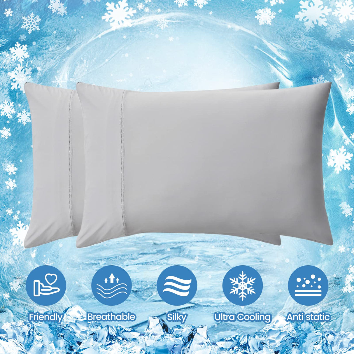 Cooling Pillowcases for Hot Sleepers, Q-Max 0.4 Queen Pillow Cases