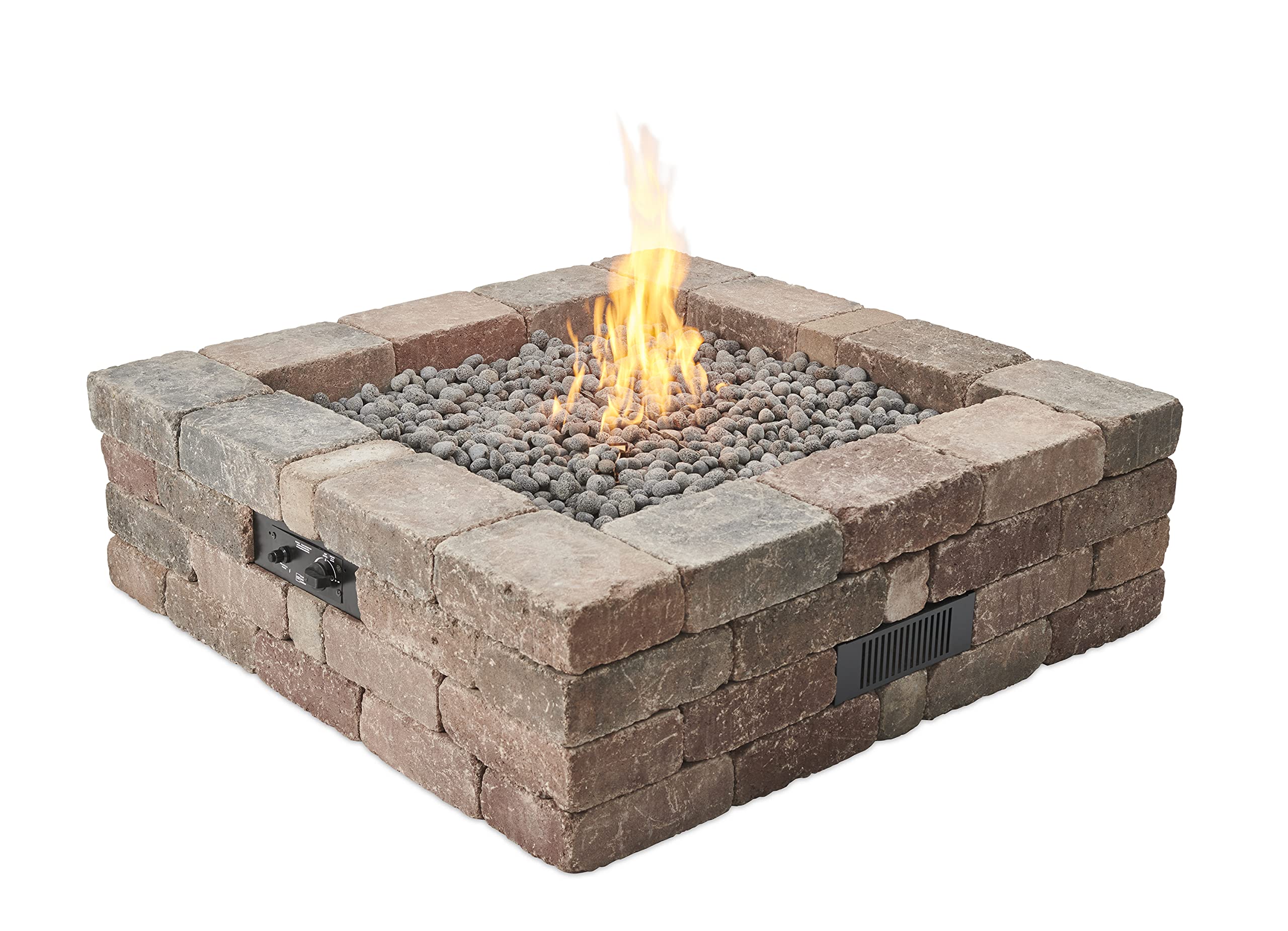 Propane Fire Pit Kit - 51 Inch Square Bronson DIY Bonfire Gas Fire Pits for Outside Patio