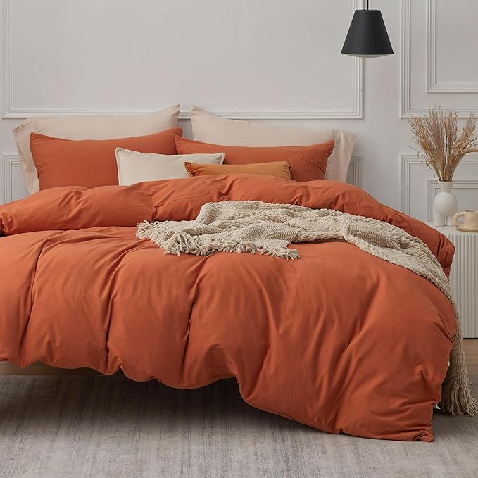 Jersey Knit Cotton Duvet Cover, Ultra Soft T-Shirt Cotton Comforter Cover King Size