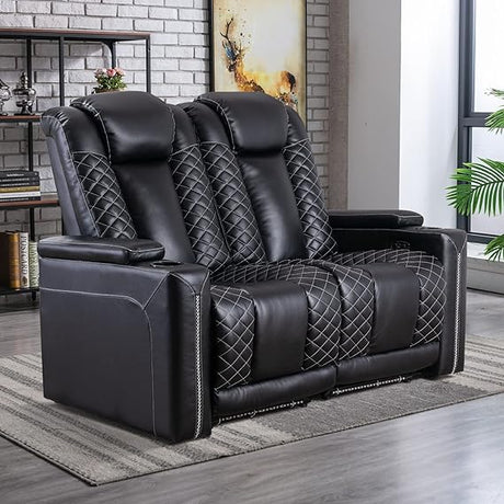 Home Theater Seating, Electric Power Recliner with USB Ports and Cup Holders