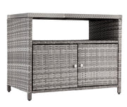 Outdoor Storage Cabinet, Wicker Rattan Storage Cabinet