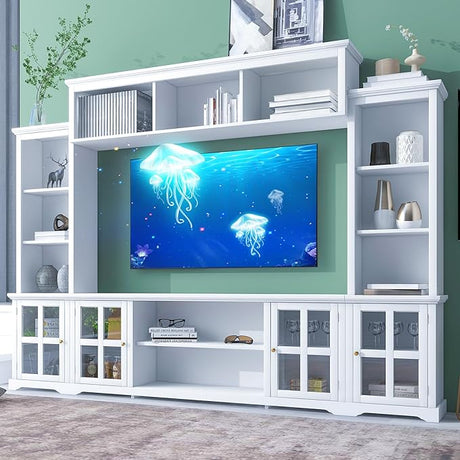 Wall Unit Entertainment Center with Bookshelves, Entertainment Wall Unit