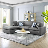 Modway Commix Down-Filled Overstuffed Vegan Leather 4-Piece Sectional Sofa