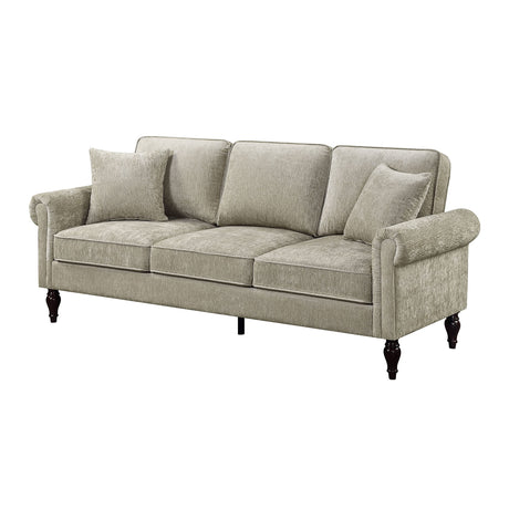 Barret Traditional Upholstered Chenille Fabric 3-Seater 80 in.