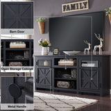 Farmhouse TV Stand for 75 Inch TV, Entertainment Center with Storage