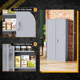 Metal Garage Storage Cabinet with Doors and 4 Adjustable Shelves