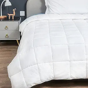 100% Cotton Shell Twin/Twin XL Summer Duvet Insert, White Down Alternative Cotton