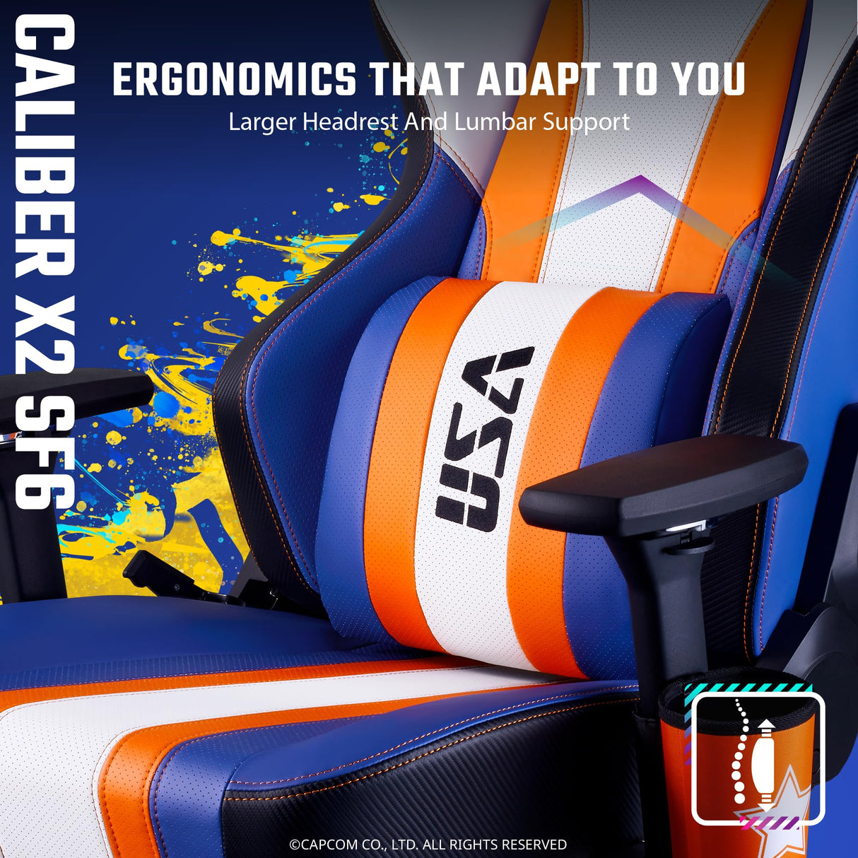 Caliber X2 Street Fighter 6 Luke Edition Ergonomic Gaming Chair