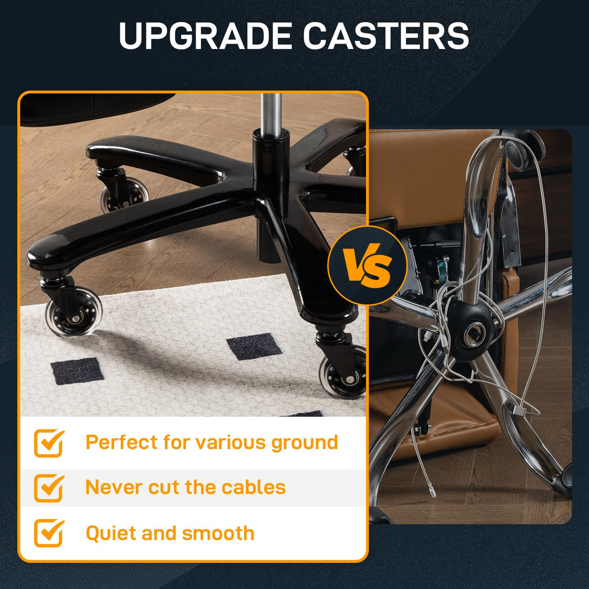 500 LBS Big and Tall Office Chair with Footrest - High Back Reclining Ergonomic Desk Chair