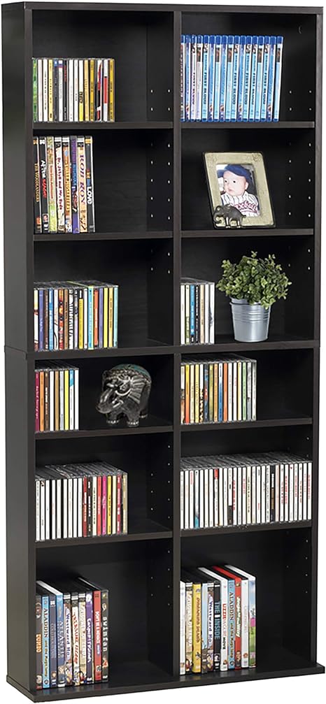 Oskar Adjustable Media Cabinet - Holds 464 CDs, 228 DVDs or 276 Blu-rays