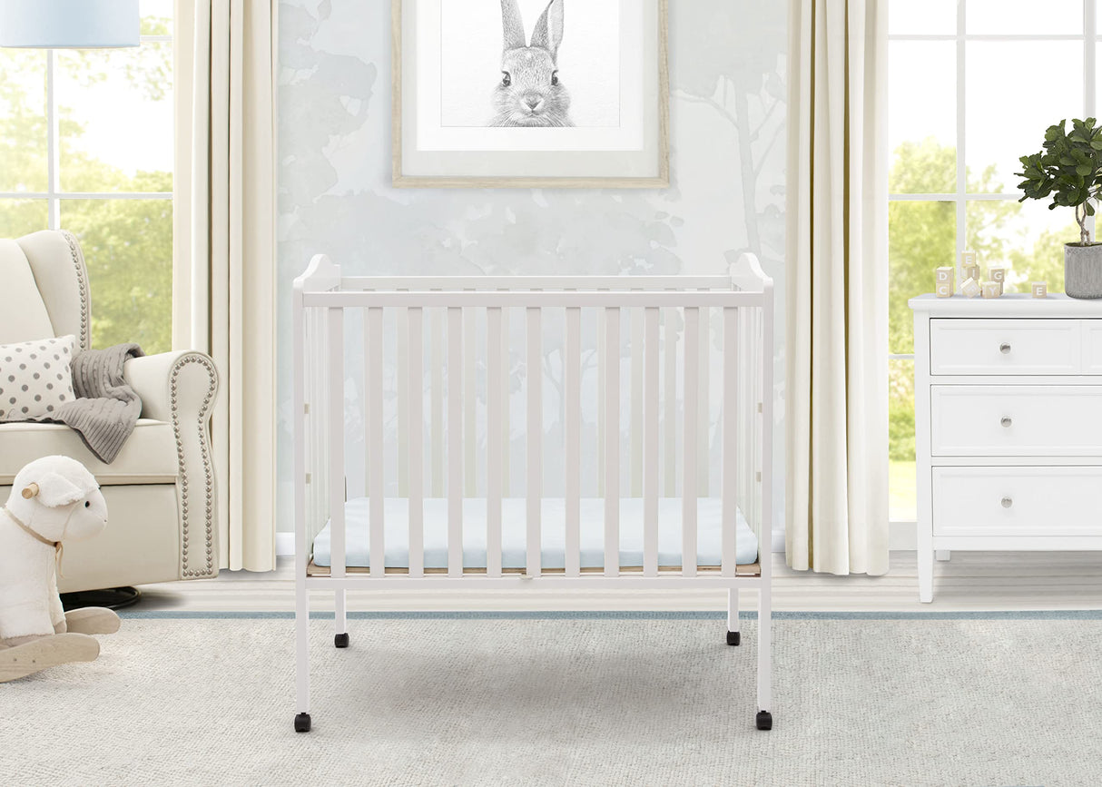 Folding Portable Mini Baby Crib with Mattress + American Baby Waterproof Mini Crib