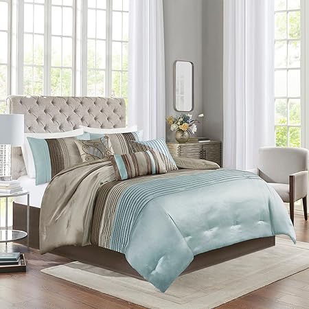 Amherst Faux Silk Comforter Set-Casual Contemporary Design All Season